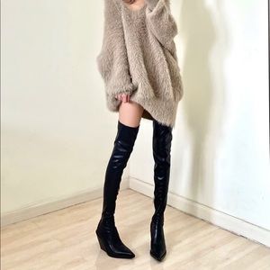 Zara leather over the knee boots
